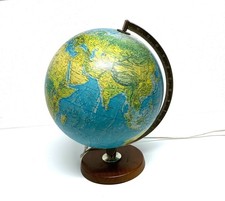 Globus beleuchtet, Scan-Globe, 30 cm, Holzplatte, 1973
