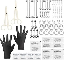 60 Stück Piercing Kit Set Zum