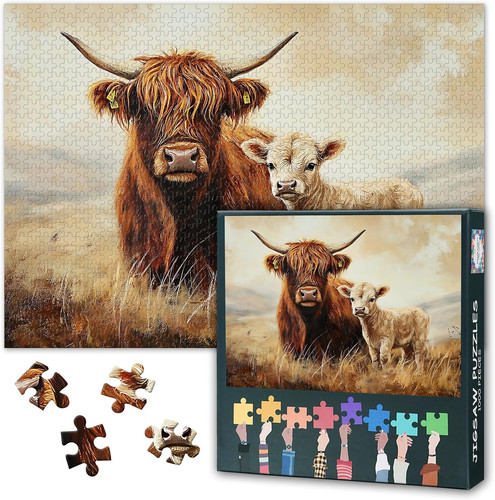 Hochlandkuh puzzle 1000 - hochlandkuh,
