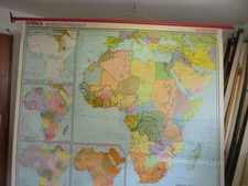 Afrika  politisch histor  Antike Alte Wandkarte  Rollkarte  Schulwandkarte Nr 45