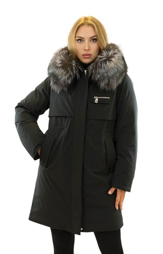 Schwarzer winterparka - schwarzer,