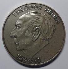 FDP Medaille Theodor Heuss 25 Jahre Mitgliedschaft Kupfer-Nickel Original
