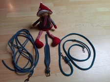 Hundehalsband Leder + Hundeleine + Schleppleine für Welpen od Windhund, gepflegt