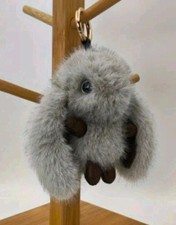 Süsser Plüsch Hase GRAU Schlüsselanhänger Taschenanhänger Geschenk