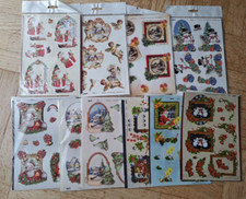 3D Etappenbögen, Bastelbögen für Weihnachten, Komplettset zur Kartengestaltung