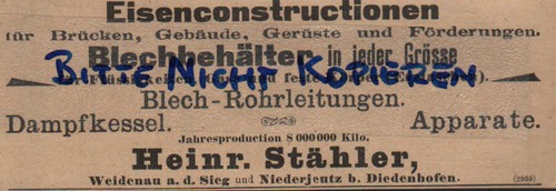 Weidenau werbung 1902 heinr - werbung,
