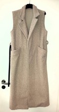 Beige lange Weste*Gr. 38/40*MADE IN ITALY*ärmellos*mit Gürtel