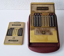 Alter Rechenschieber - Maximator und Addiator Duplex in Halter - um 1950 - rar