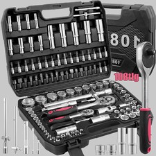 108 tlg Steckschlüsselsatz Nusskasten Ratschenkasten Werkzeug Auto Koffer