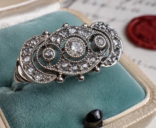 Ring antik 585 weißgold - ring,, antik,