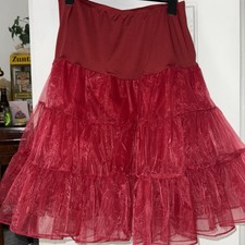 Petticoat 50er 60er Rockabilly Tüllrock Dirndlrock Unterrock Dunkelrot NEU