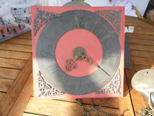  Antikes  Bodenstand Uhrwerk ,Eisenblatt & Zinn Eckapliken  Pendel ,Gewichte 