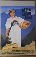  Werbeplakat 50er Jahre, Alpen Adria Post, 43cm x 60cm, unbenutzt m. Schutzhülle