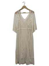 ZARA TRAFALUC Volantkleid Damen Kleid Gr. DE 36 creme Elegant