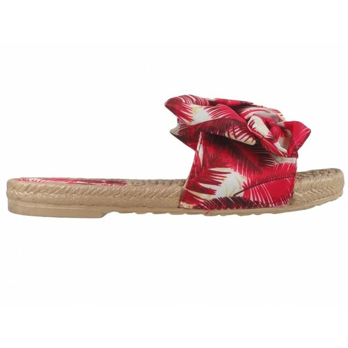 Rote flache sommerpantoffeln - rote,