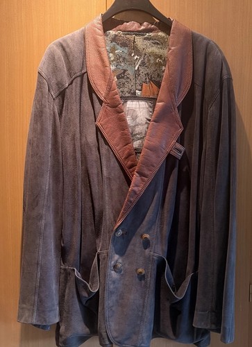 Leder blazer jacke grau braun - leder, blazer/jacke