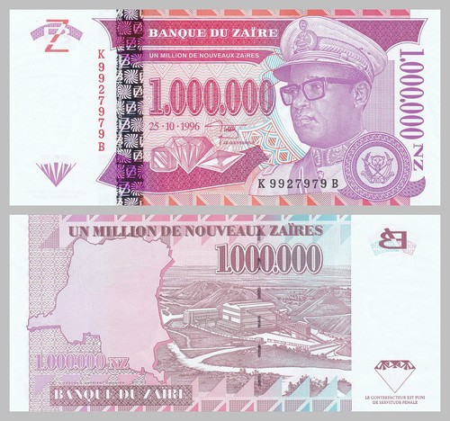 Zaire 1000000 nouveaux zaires - nouveaux,