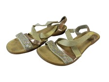 Rieker Damen Schuhe Sandalen Gr. 40 gold Textil Slingback Sommerschuhe (21433)