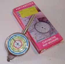 KURVIMETER Kartenmesser ADAC Made in W-Germany OVP verchromt um 1975 + Anleitung