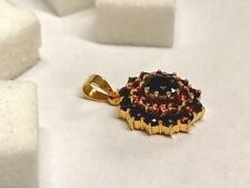 Granat Kettenanhänger 375er Gelbgold, Gesamtgewicht ca. 5g