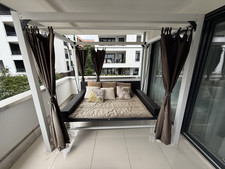 Deluxe Schaukelliege Pavillon Gartenliege Provence Sonnenliege Poolliege Relax