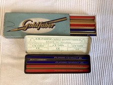 Goldfaber A.w.Faber Dicke Stifte rot blau Blechdose antik Vintage Büro