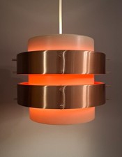 Alte DDR Metalldrücker Deckenleuchter Pendellampe Lampe 70er