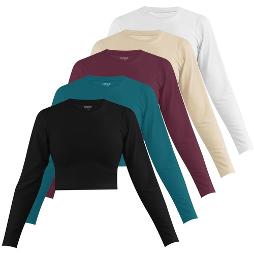 Damen crop langarmshirt - crop,