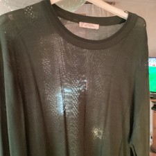 Versace Pullover 100% Wolle XL- moosgrün - perforiertes Wollmaterial! Premium!