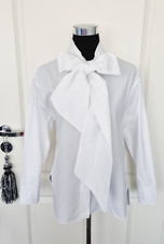 Entzückende ZARA Schluppen Schleifen Bluse Gr. XS fällt wie M - L weiß oversize