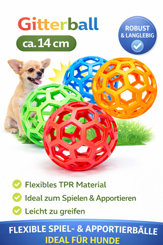 Vollgummi spielzeug gitterball - vollgummi,