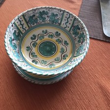 Deruta Keramik Majolika Italien, Schale Sieb  Obstschale und Unterteller