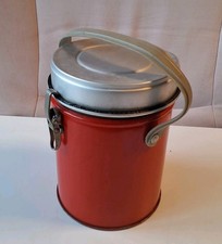 DDR Eisbehälter Eisbombe Thermobehälter Rot Metall sehr alt 