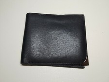 Primark schwarz Echtleder faltbare Geldbörse Kartenetui Tasche Ausweisetui Etui