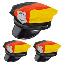 3 x Deutschland Polizeimütze Fanartikel WM EM Fahne Polizei Fan Mütze Hut Flagge
