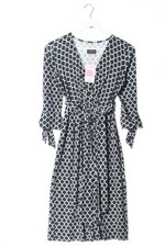 AVOCA Wickelkleid Damen Kleid Gr. DE 32 dunkelblau-weiß Casual-Look