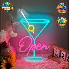 Neon schild open - schild, 28,5x40