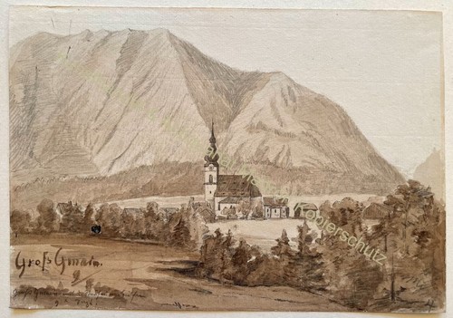 Orig zeichnung aquarell 1867 - zeichnung,