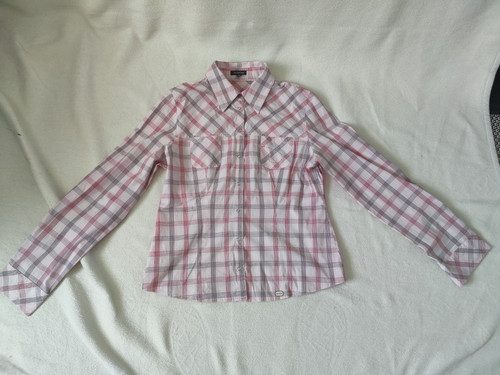 Bluse rosa kariert - 40,