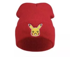 Pokemon Pikachu Wintermütze Rot Anime Winter Geschenk gestricktes Logo Mütze