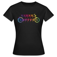 Buntes Tandem Fahrrad Frauen T-Shirt