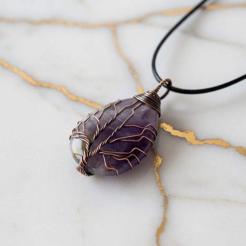 Amethyst halskette edelstein - amethyst,