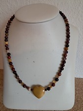 Halskette Mookait Herz, 47 cm,  Magnet,  Handarbeit,