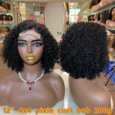 4*4 Pixie Curls Wig Black Lace