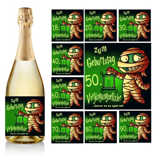 Aufkleber sektflasche - aufkleber,