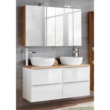 Badezimmer Set Hochglanz weiß