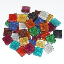 Glassteine Mosaik Soft glitter mix 10x10mm