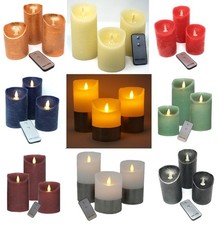 3er Set LED echtwachs Kerzen
