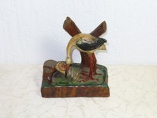 Dekorative Holzfigur Figur " Storch mit Kind" ! Holz geschnitzt