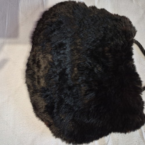 Muff echtppelz schwarz - muff,